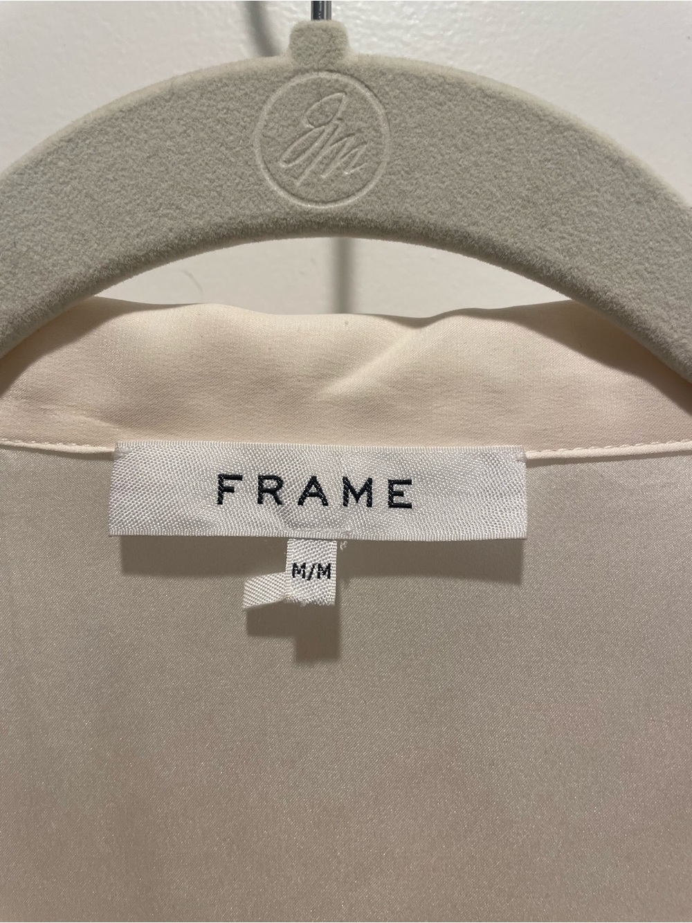 FRAME The Silk Pajama Shirt in Cream / Off-White - EUC - Medium - Picture 4 of 7